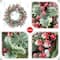Glitzhome® 24"D Christmas Red Pomegranate Berry & Holy Leaf Wreath